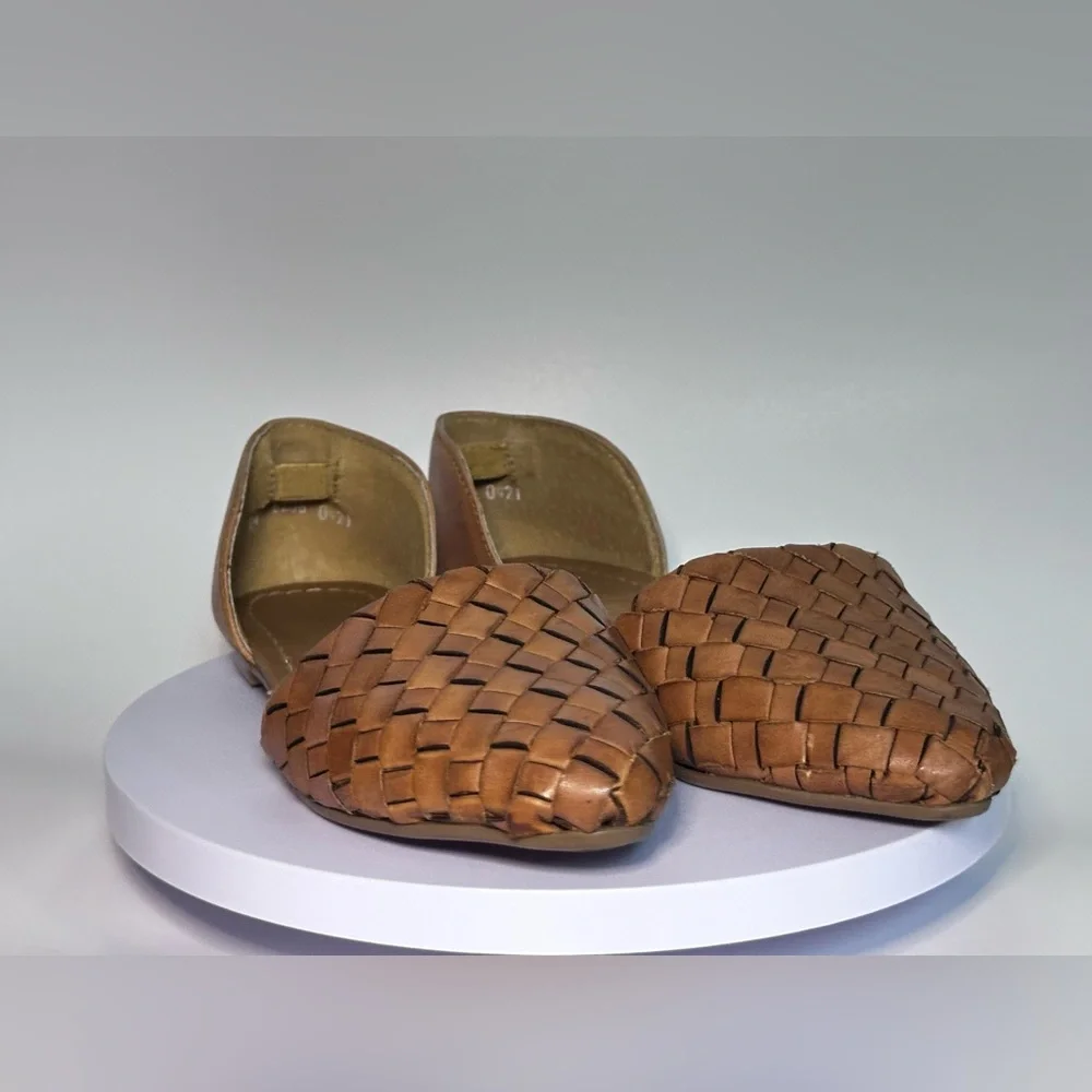 Agave Girl Woven Leather D’Orsay Flats Tan Size 7 - Picture 6 of 15